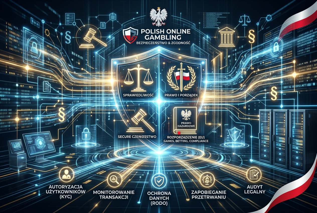 Modern visualization of digital security and legal compliance in Polish online gambling 2026